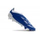 Crampons adidas Predator Elite Laceless FG Bleu Blanc