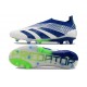 Crampons adidas Predator Elite Laceless FG Blanc Bleu Vert