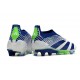 Crampons adidas Predator Elite Laceless FG Blanc Bleu Vert