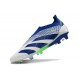 Crampons adidas Predator Elite Laceless FG Blanc Bleu Vert