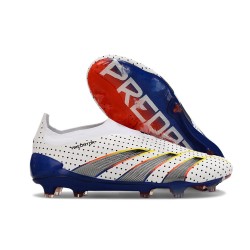Crampons adidas Predator Elite Laceless FG Blanc Gris