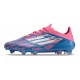 Crampons Adidas F50 Elite FG Bleu Solaire Blanc Ftwr Rose