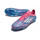 Crampons Adidas F50 Elite FG Bleu Solaire Blanc Ftwr Rose