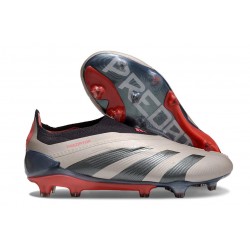 Crampons adidas Predator Elite Laceless FG Platin Métallique Noir Aurore Carbone
