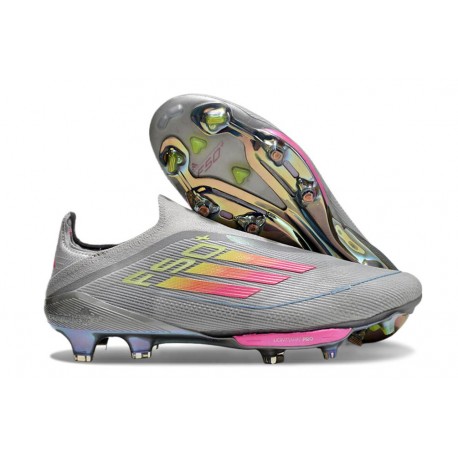 adidas F50+ Gazon Naturel FG Gris Jaune Solaire