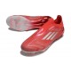 Adidas F50 Elite Sans Lacets FG Neuf Rouge Argent