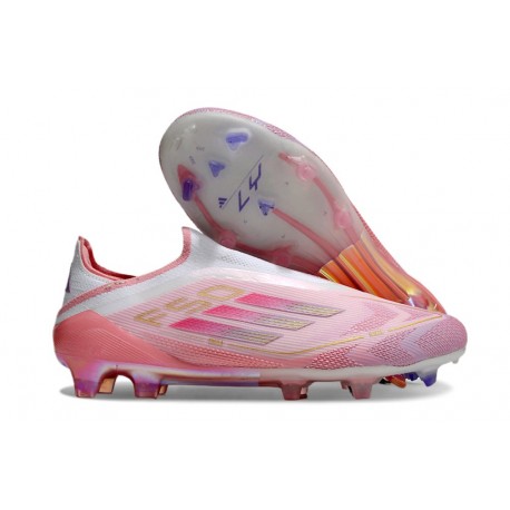 Adidas F50 Elite Sans Lacets FG Neuf Rose Blanc