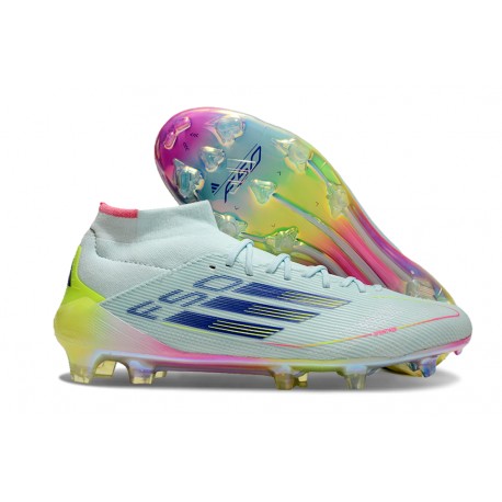 Chaussure Adidas F50 Elite Mid FG Stellar Icon - Bleu Jaune