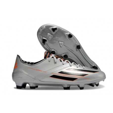 Crampons Adidas F50 Elite FG Argent Noir