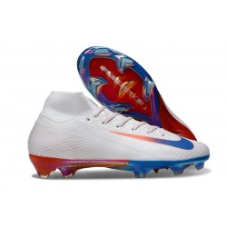 Nike Zoom Mercurial Superfly 10 Elite FG Blanc Bleu Rouge