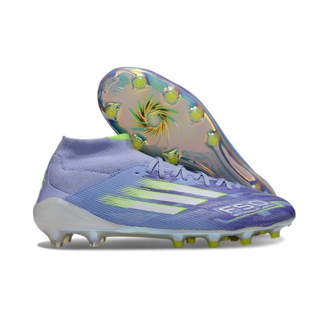 Chaussure Adidas F50 Elite Mid FG Violet Tone Citron Lucide Violet Rapide