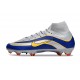 Nike Zoom Mercurial Superfly 10 Elite FG Argent Bleu Jaune
