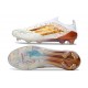 Crampons Adidas F50 Elite FG Blanc Or