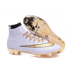 Nouveaux 2016 Crampon Nike Mercurial Superfly FG Blanc Or