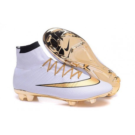 Nouveaux 2016 Crampon Nike Mercurial Superfly FG Blanc Or