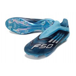 adidas Chaussures de football F50+ Laceless FG Noir Bleu