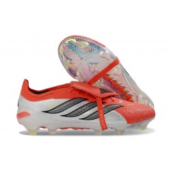 adidas Predator Foldover Tongue Elite FG Rouge Lucide Noir Blanc Ftwr