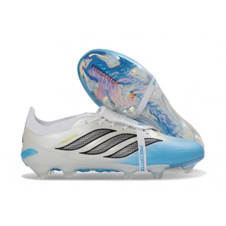 adidas Predator Foldover Tongue Elite FG Blanc Bleu Noir