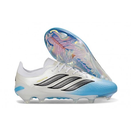 Chaussure adidas Predator Elite FG Blanc Bleu Noir