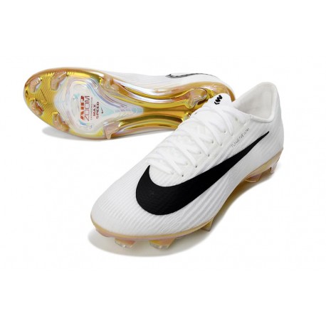 Crampons Nike Mercurial Vapor 17 Elite FG Nouvelle Blanc Noir Or