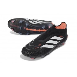 Crampons de Foot adidas Predator Laceless Elite FG Noir Blanc