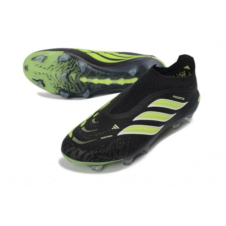 Crampons de Foot adidas Predator Laceless Elite FG Noir Vert