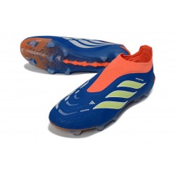 Crampons de Foot adidas Predator Laceless Elite FG Bleu Orange Vert Citron