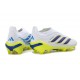 Crampons de Foot adidas Predator Laceless Elite FG Blanc Jaune Bleu