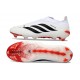 Crampons de Foot adidas Predator Laceless Elite FG Blanc Noir Rouge