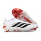 Crampons de Foot adidas Predator Laceless Elite FG Blanc Noir Rouge