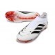 Crampons de Foot adidas Predator Laceless Elite FG Blanc Noir Rouge