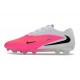 Chaussures de Foot Nike Phantom 6 Elite FG Rose Blanc