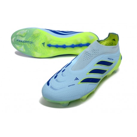 Crampons de Foot adidas Predator Laceless Elite FG Bleu