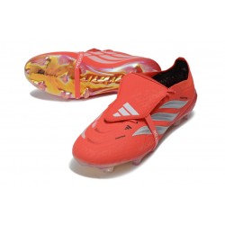 Crampons de Foot adidas Predator Tongue Elite FG Rouge Argent