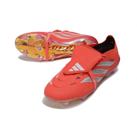 Crampons de Foot adidas Predator Tongue Elite FG Rouge Argent