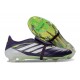 Crampons de Foot adidas Predator Tongue Elite FG Noir Blanc Vert