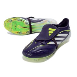Crampons de Foot adidas Predator Tongue Elite FG Noir Blanc Vert