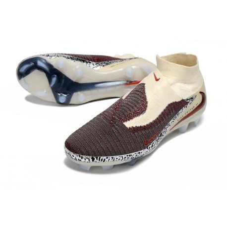 Crampons Nike Phantom 6 High Elite FG Bordeaux Crush Rouge Univ Fossile 