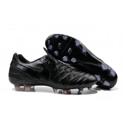 Chaussures de Foot Cuir Kangourou 2016 Nike Tiempo Legend VI FG Tout Noir