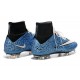 Nike Crampons de Foot Nouveau Mercurial Superfly FG Safari Bleu Blanc