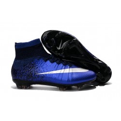 Chaussure a Crampon 2016 Neuf Nike Mercurial Superfly FG Bleu Royal Argent