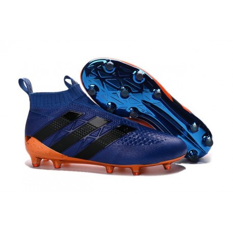Crampons de Foot adidas Ace16+ Purecontrol FG/AG Neuf Orange Bleu