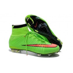 Nouvelles Nike Chaussures Football Mercurial Superfly FG ACC Homme Vert Hyper Punch