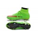 Nouvelles Nike Chaussures Football Mercurial Superfly FG ACC Homme Vert Hyper Punch