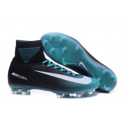 Nike Mercurial Superfly 5 FG Nouvelles Chaussure de Foot Noir Bleu Blanc