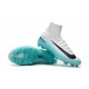 Crampons Football Ronaldo Nike Mercurial Superfly 5 FG Blanc Bleu Noir