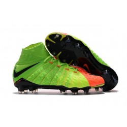 Nike Chaussure Football 2017 Hypervenom Phantom III DF FG Vert Orange Noir