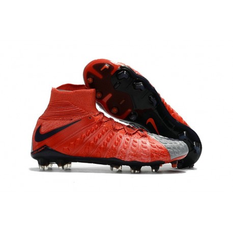 Nike Chaussure Football 2017 Hypervenom Phantom III DF FG Rouge Gris