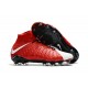 Nike Chaussure Football 2017 Hypervenom Phantom III DF FG Rouge Blanc
