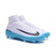 Crampons Football Nouvelles Nike Mercurial Superfly V FG ACC - Blanc Bleu